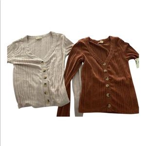 Aeropostale long sleeve Henley tees